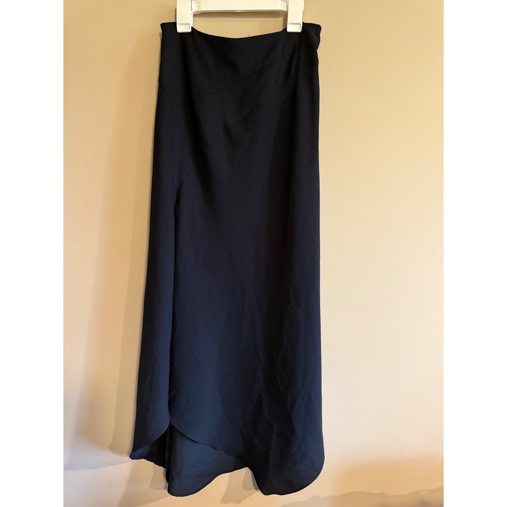 Express Black Maxi Skirt Womens 1/2 Asymmetrical Wrap Front Tulip Hem Long Skirt